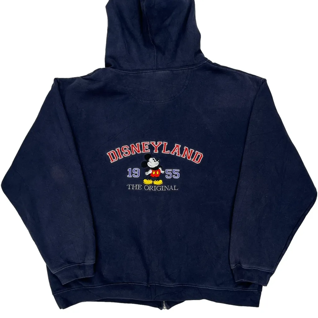 Disneyland Disney Graphic Hoodie - Large Navy Cotton Blend - Image 6