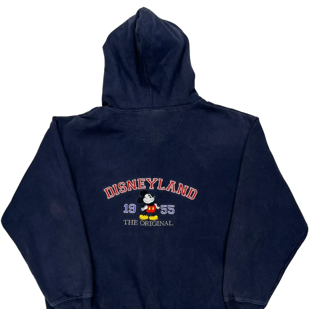 Disneyland Disney Graphic Hoodie - Large Navy Cotton Blend - Image 7