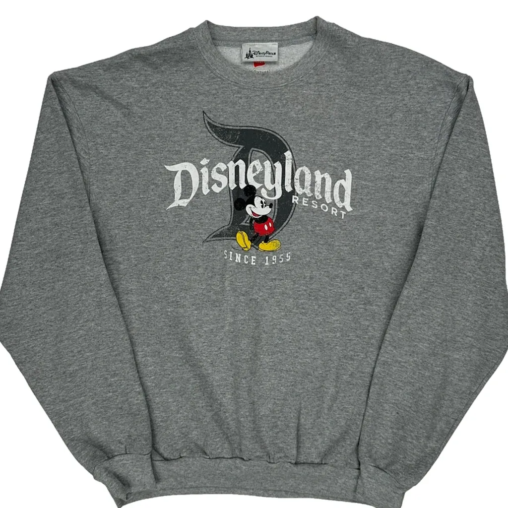 Disneyland Resort Disney Graphic Sweatshirt - Medium Grey Cotton Blend - Image 4