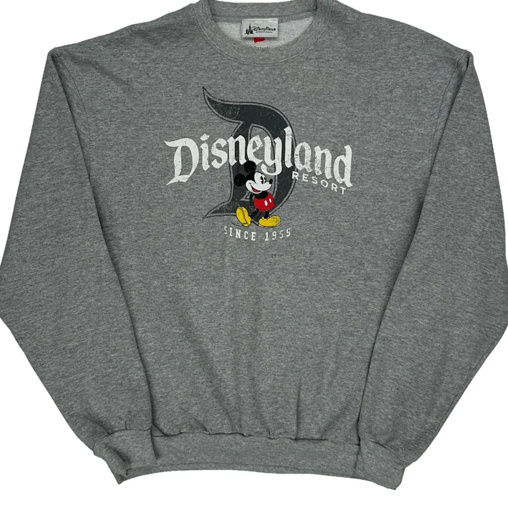 Disneyland Resort Disney Graphic Sweatshirt - Medium Grey Cotton Blend - Image 5
