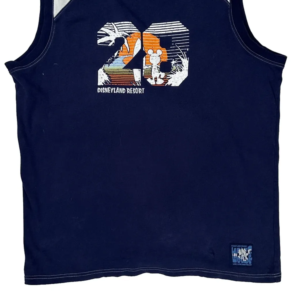 Disneyland Resort Disney Graphic Tank Top - XL Navy Cotton - Image 4