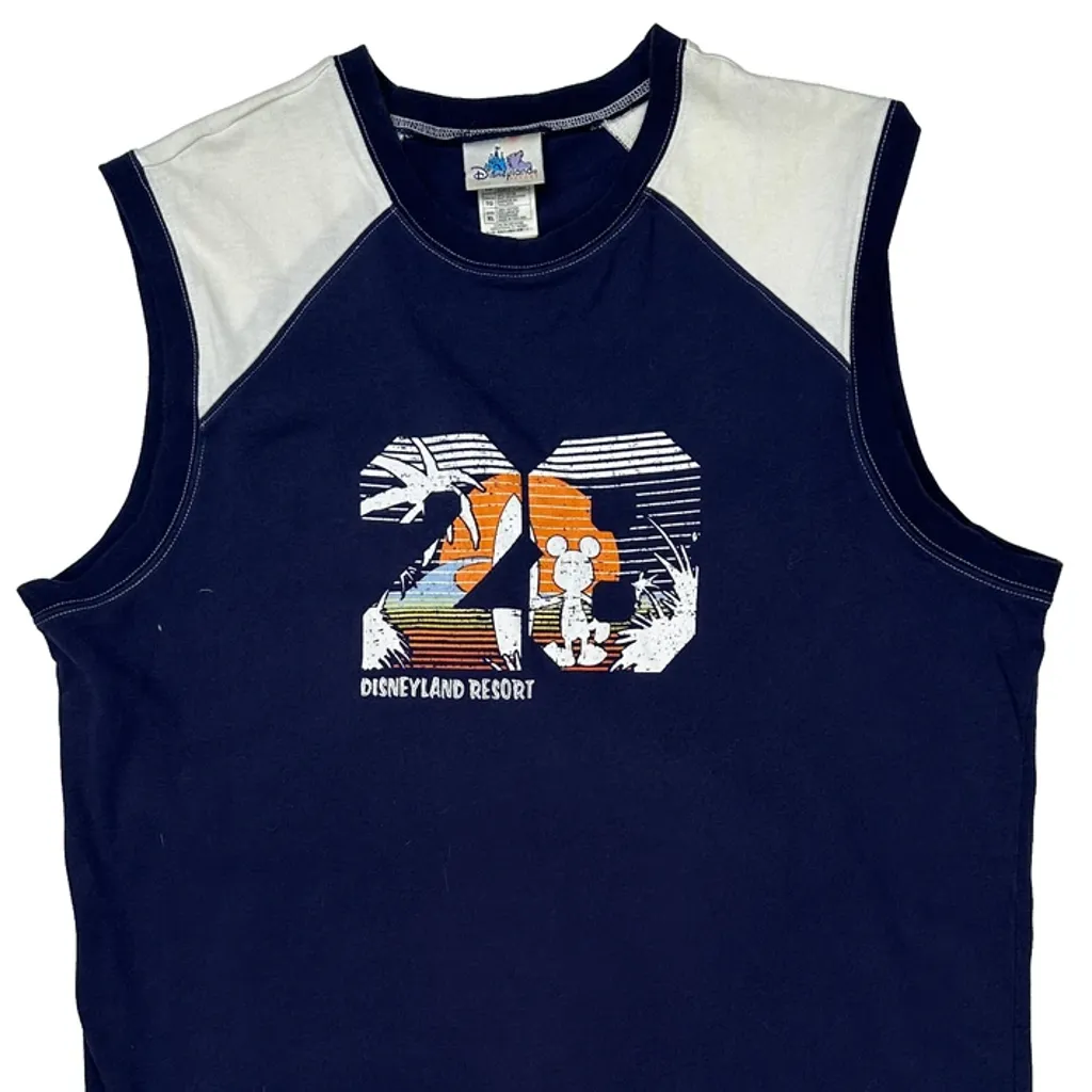 Disneyland Resort Disney Graphic Tank Top - XL Navy Cotton - Image 5