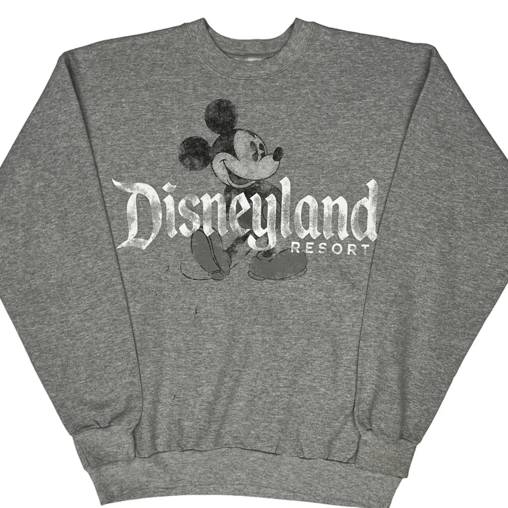 Disneyland Resort Hanes Graphic Sweatshirt - Medium Grey Cotton Blend - Image 5