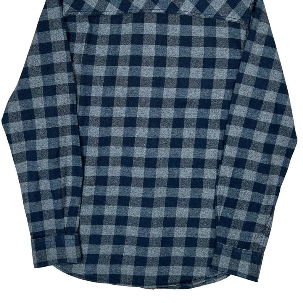 Djab Checked Flannel Shirt - Medium Blue Cotton - Image 6