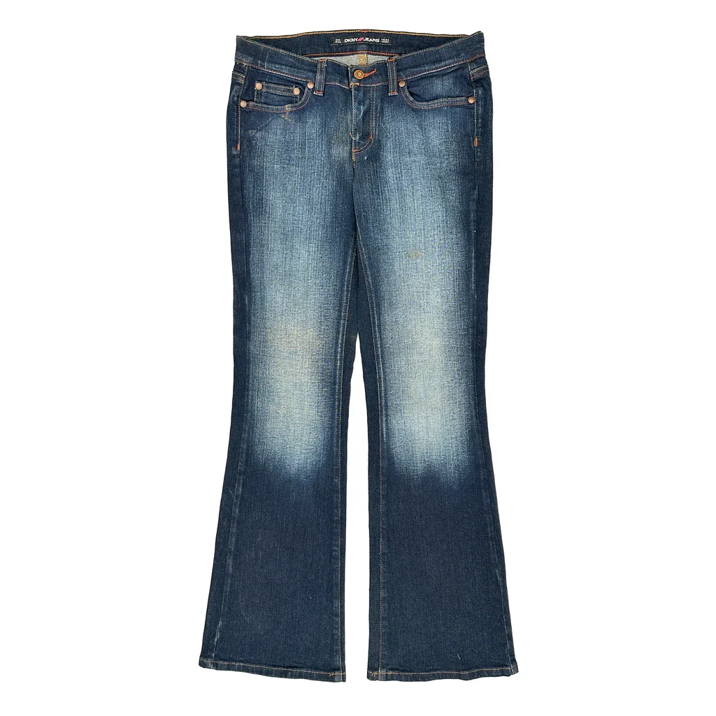 Dkny Flared Jeans - 30W UK 8 Blue Cotton - Image 2