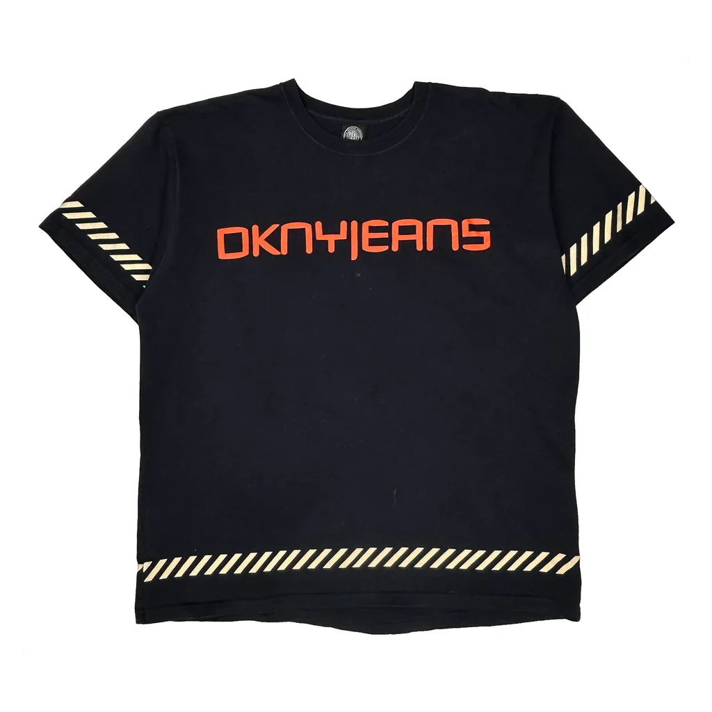 Dkny Spellout T-Shirt - XL Black Cotton
