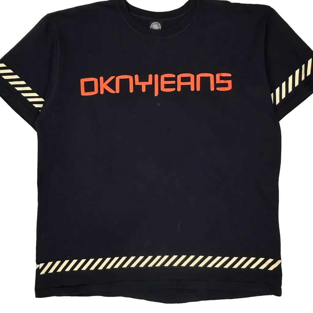 Dkny Spellout T-Shirt - XL Black Cotton - Image 4