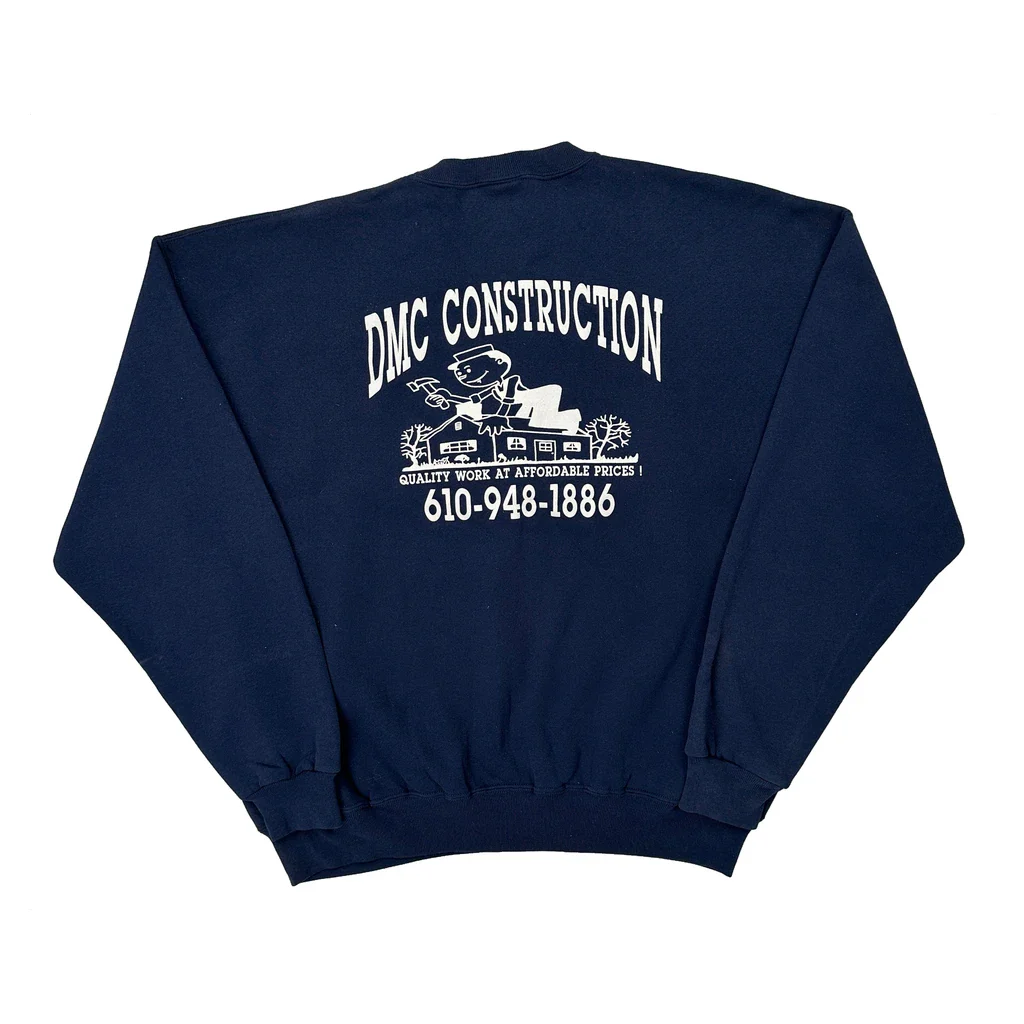 Dmc Construction Russell Athletic Graphic Sweatshirt - XL Navy Cotton - Image 2