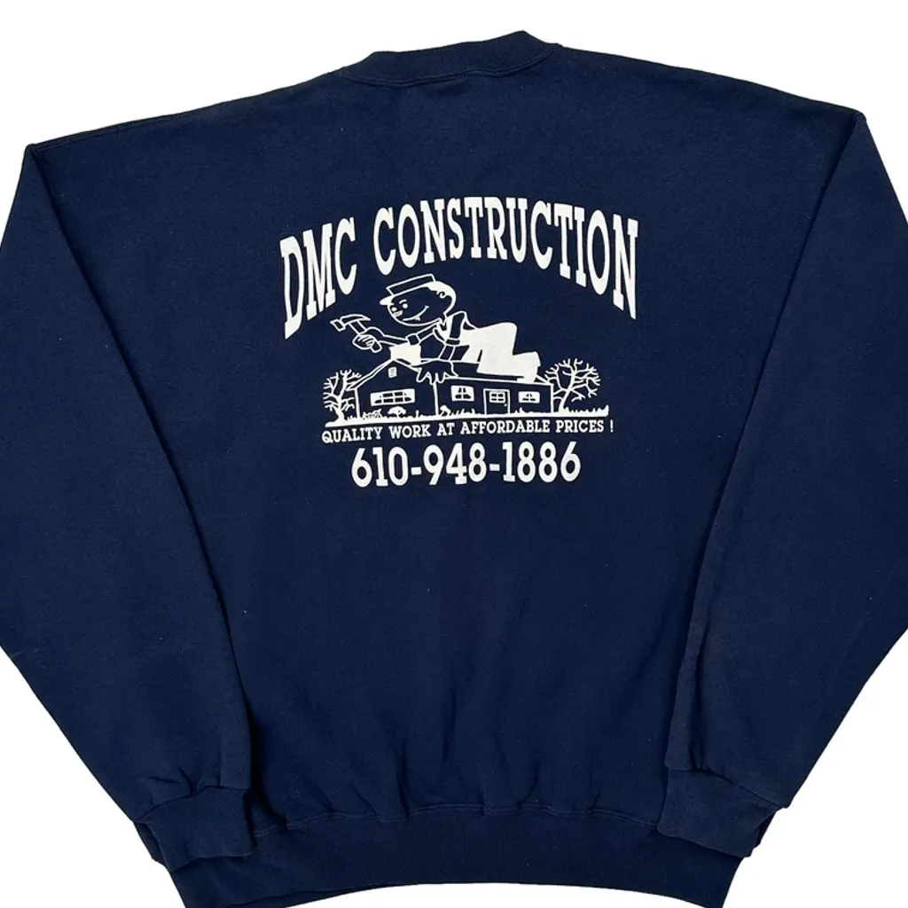 Dmc Construction Russell Athletic Graphic Sweatshirt - XL Navy Cotton - Image 6