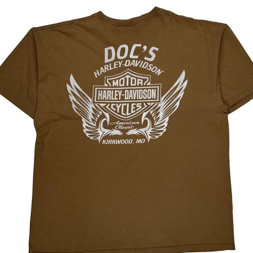 Doc'S Harley-Davidson Harley Davidson Graphic T-Shirt - XL Brown Cotton - Image 7