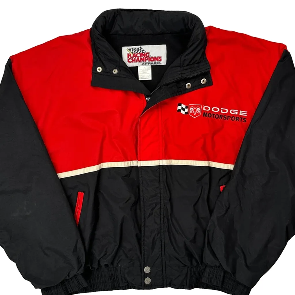 Dodge Motorsports Racing Champions Apparel Nascar Bomber Jacket - XL Red Nylon - Image 4