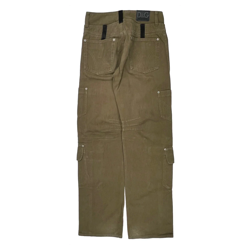 Dolce & Gabbana Multi Pocket Tactical Cargo Pants - 30W 34L Khaki Cotton