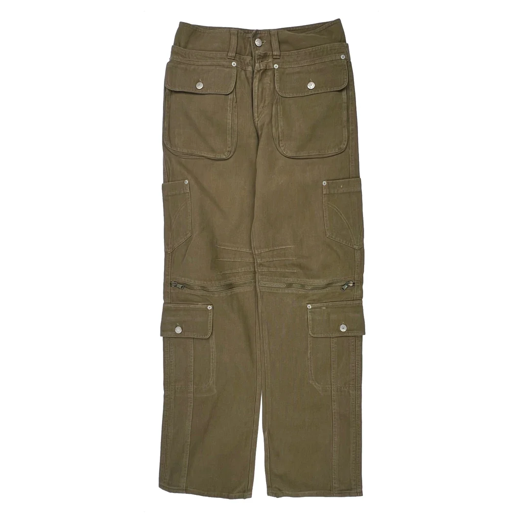 Dolce & Gabbana Multi Pocket Tactical Cargo Pants - 30W 34L Khaki Cotton - Image 2