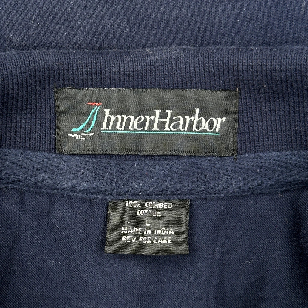Door County Wi Inner Harbor Striped Rugby Shirt - Large Navy Cotton - Image 3