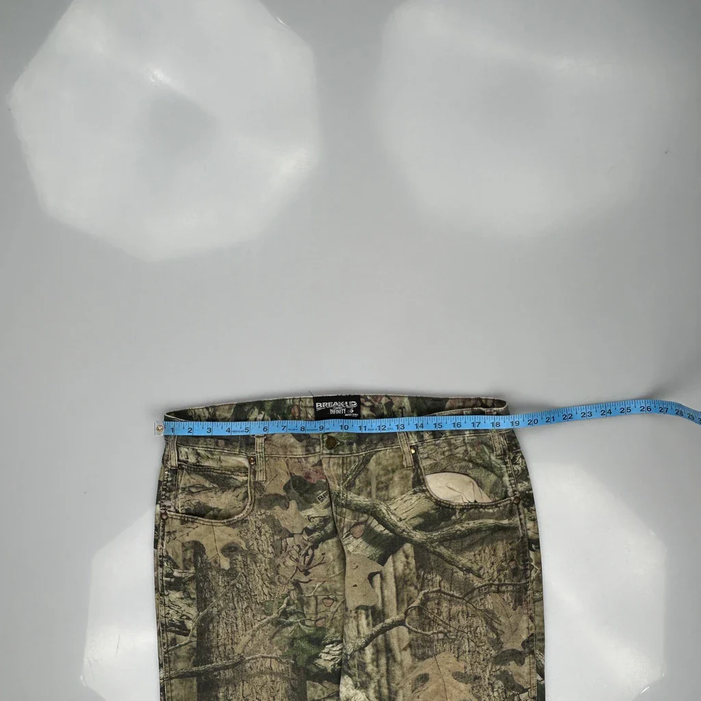 Double Knee Mossy Oak Camo Cargo Trousers - 36W 31L Green Cotton - Image 3