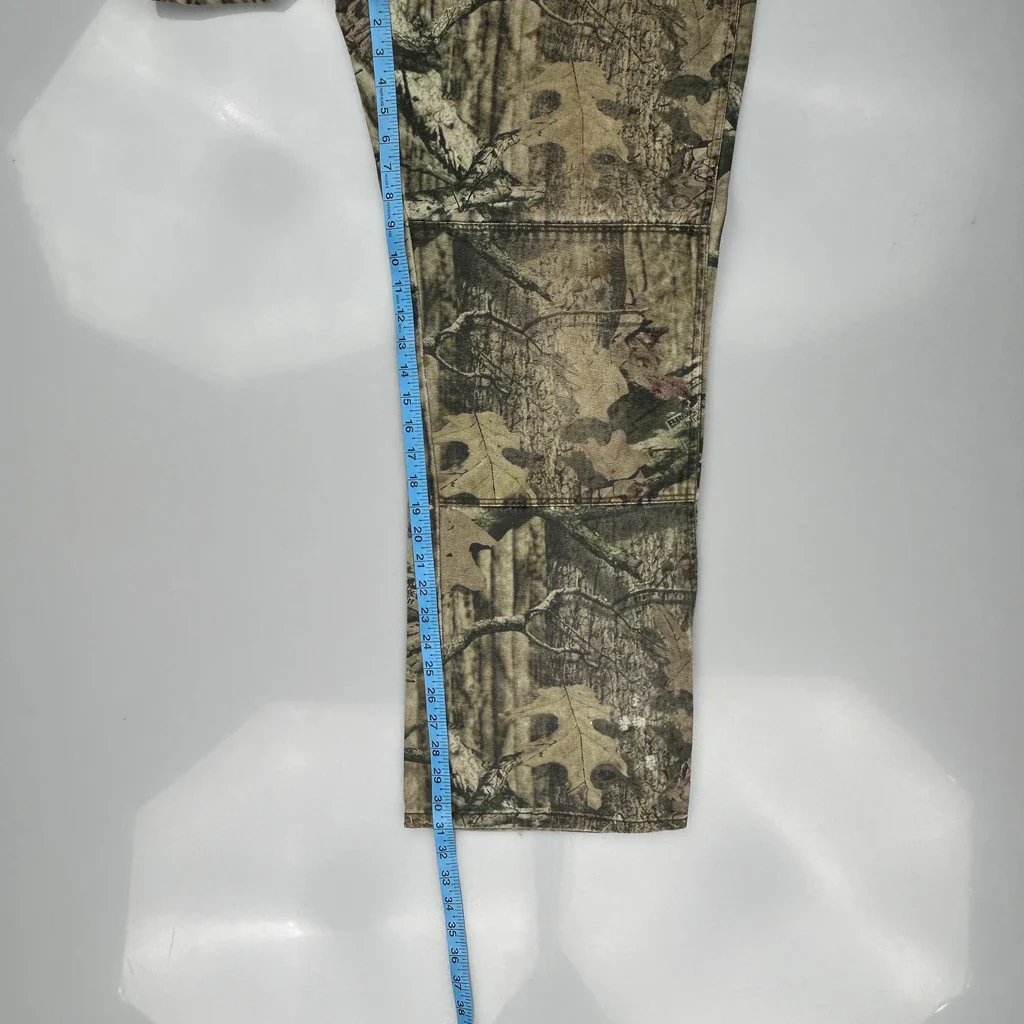 Double Knee Mossy Oak Camo Cargo Trousers - 36W 31L Green Cotton - Image 5
