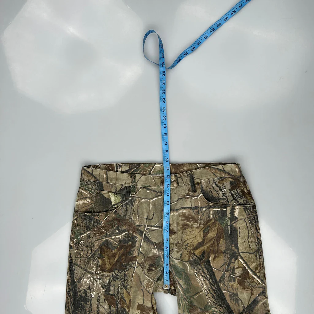 Double Knee Wrangler Camo Cargo Trousers - 36W 28L Green Cotton - Image 4