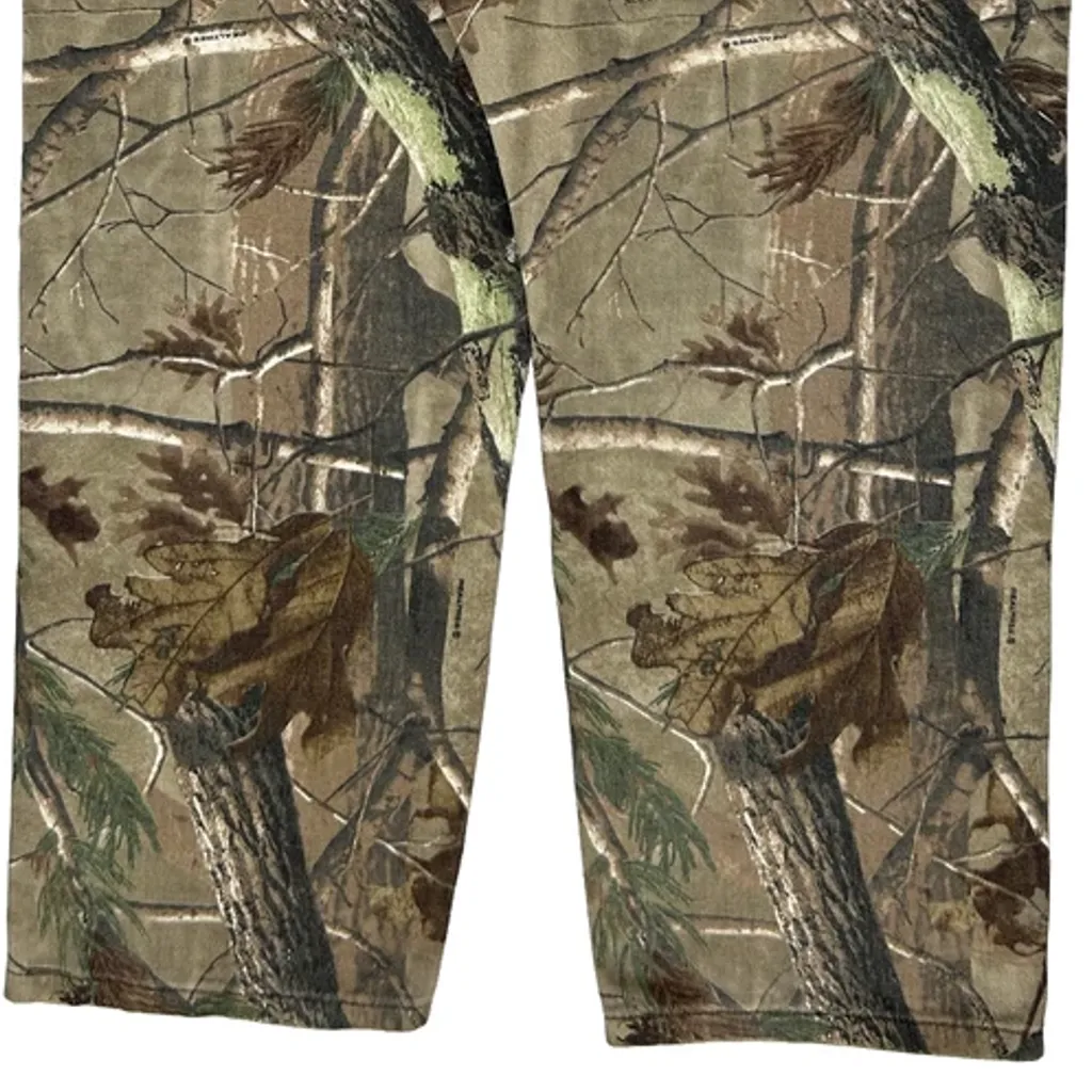 Double Knee Wrangler Camo Cargo Trousers - 36W 28L Green Cotton - Image 6
