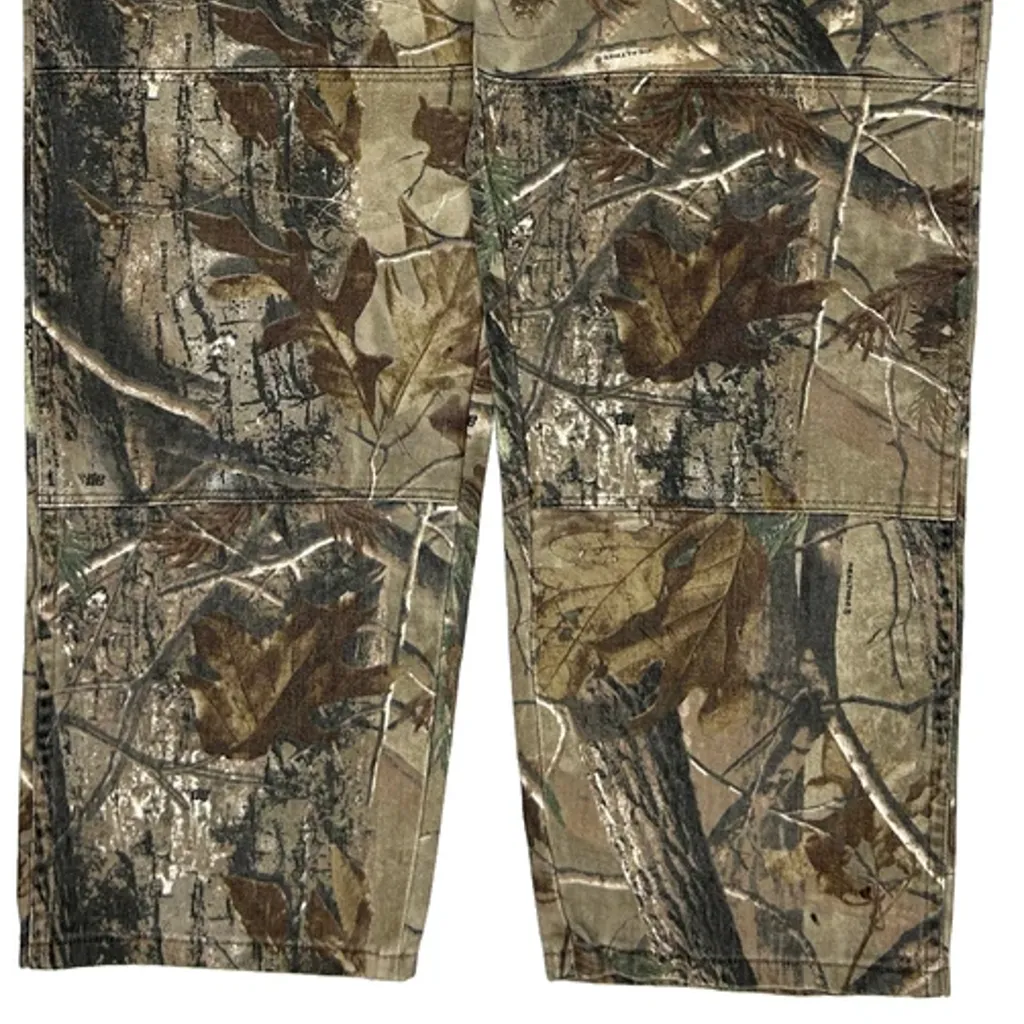 Double Knee Wrangler Camo Cargo Trousers - 36W 28L Green Cotton - Image 9