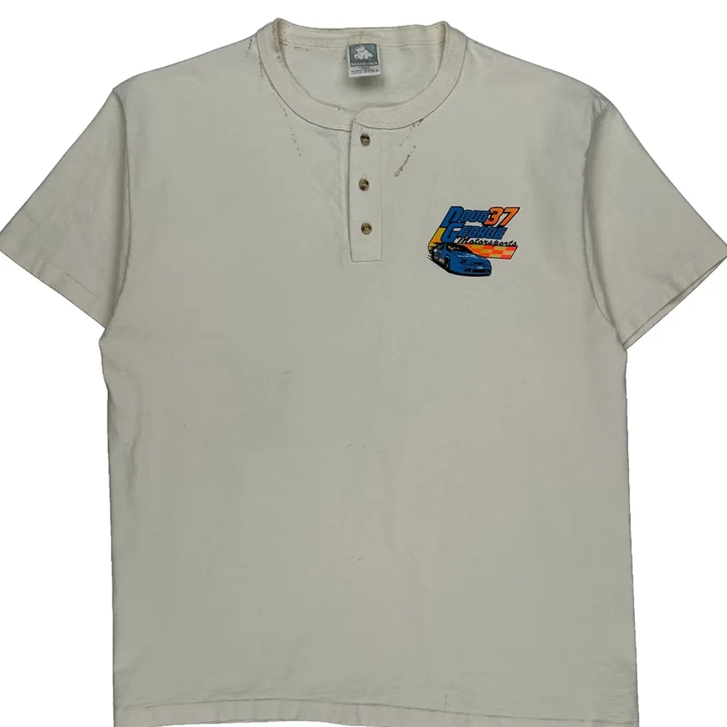 Doug George Motorsports Anvil Nascar T-Shirt - XL Cream Cotton - Image 4