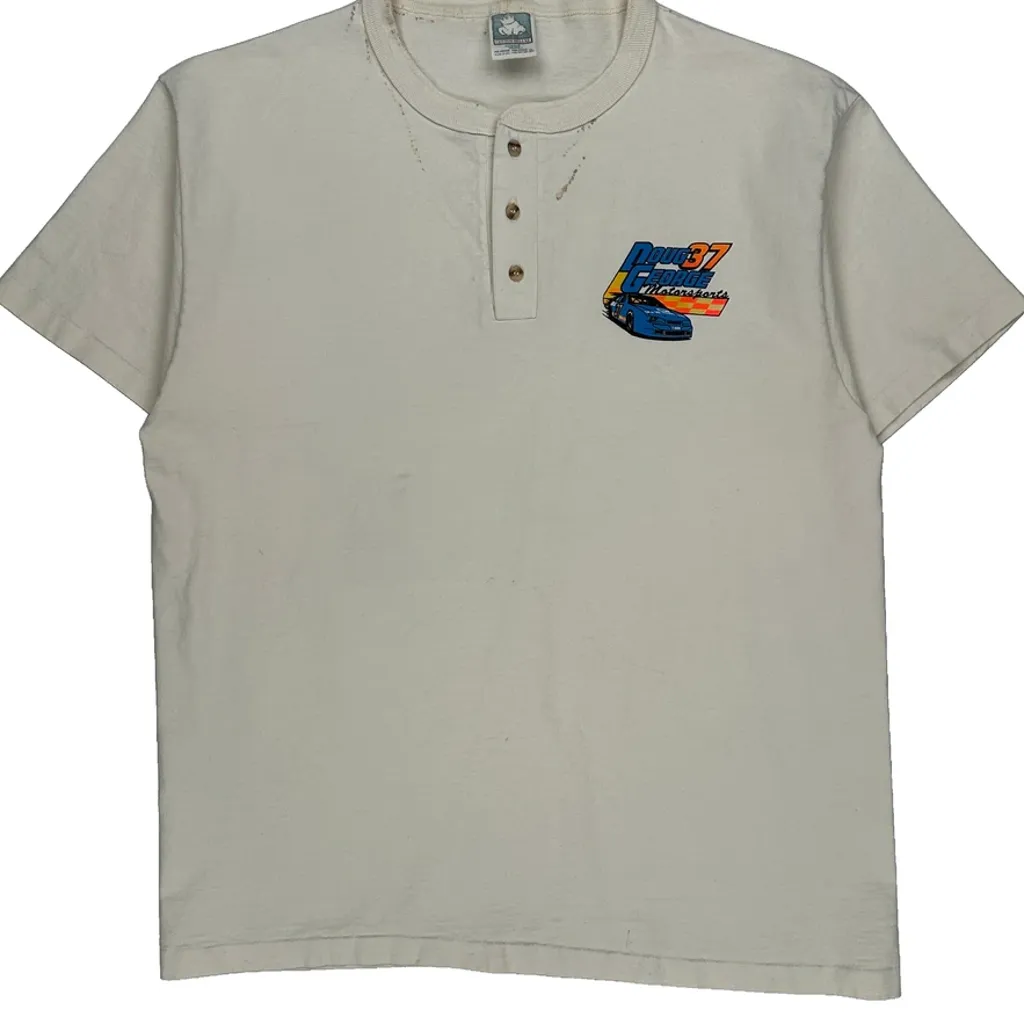 Doug George Motorsports Anvil Nascar T-Shirt - XL Cream Cotton - Image 5