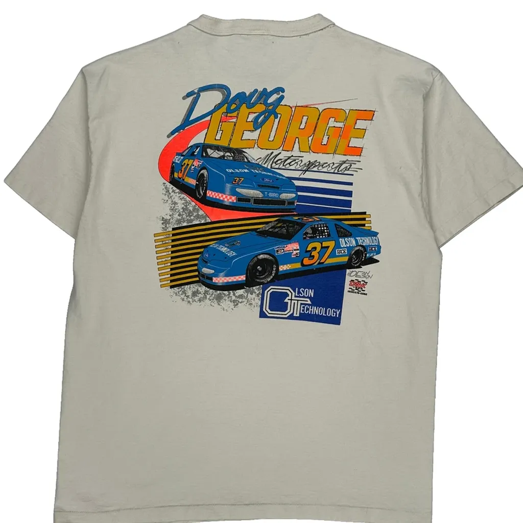 Doug George Motorsports Anvil Nascar T-Shirt - XL Cream Cotton - Image 6