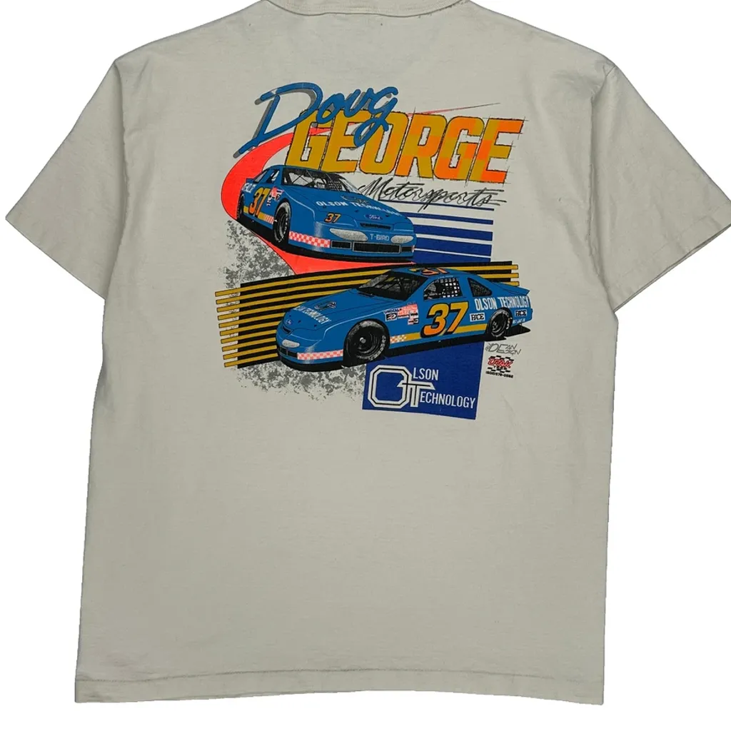 Doug George Motorsports Anvil Nascar T-Shirt - XL Cream Cotton - Image 7