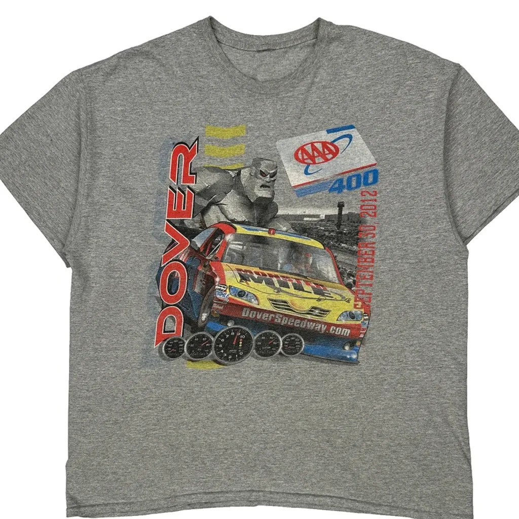 Dover Speedway Nascar Graphic T-Shirt - Large Grey Cotton - Image 4