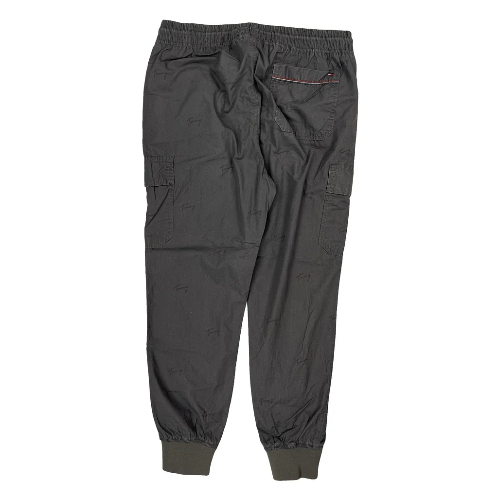 Drawstring Waist Tommy Jeans Cargo Joggers - Large Grey Cotton - Image 2