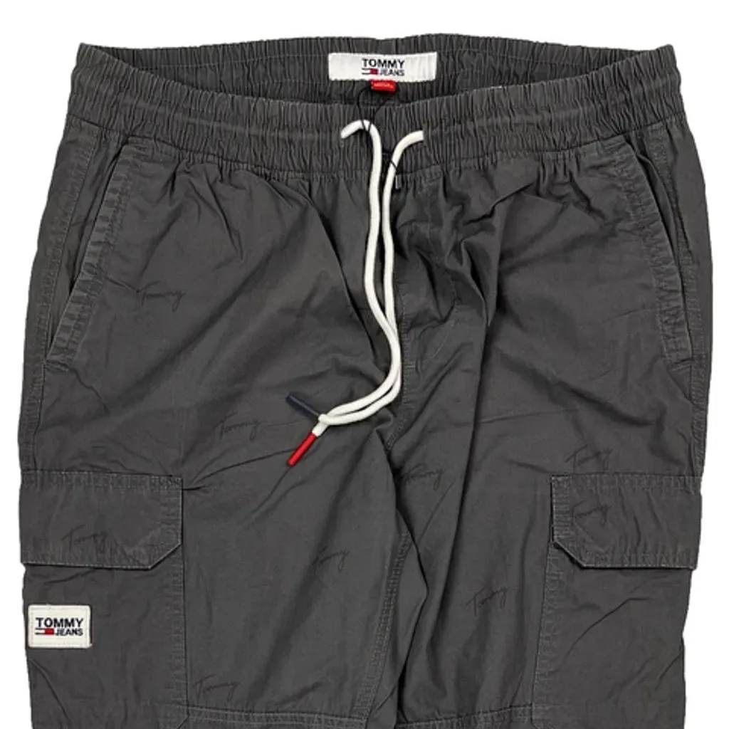 Drawstring Waist Tommy Jeans Cargo Joggers - Large Grey Cotton - Image 4