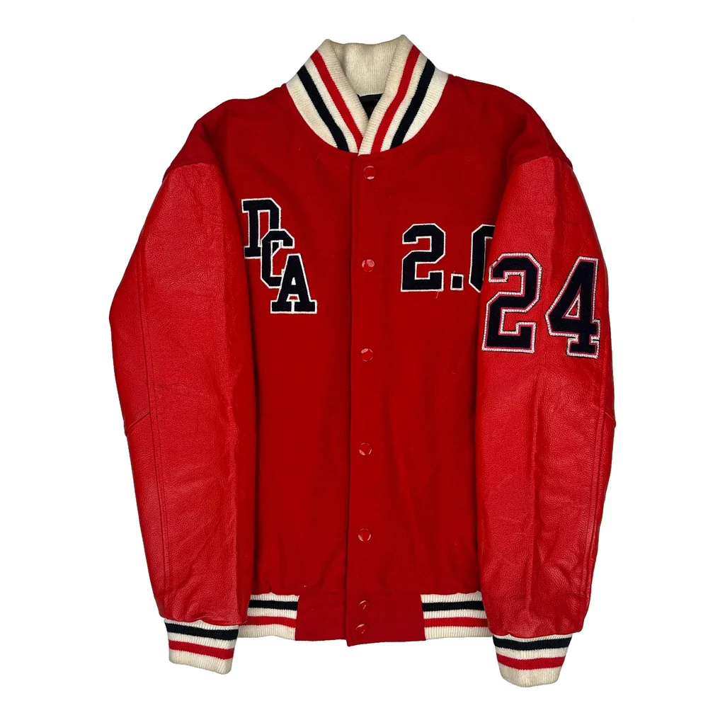 Dream Chaser Academy Dux Back College Varsity Jacket - Medium Red Cotton