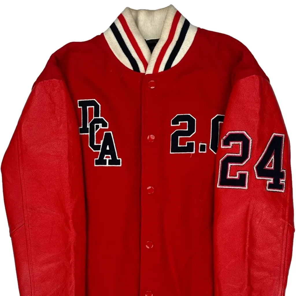Dream Chaser Academy Dux Back College Varsity Jacket - Medium Red Cotton - Image 5
