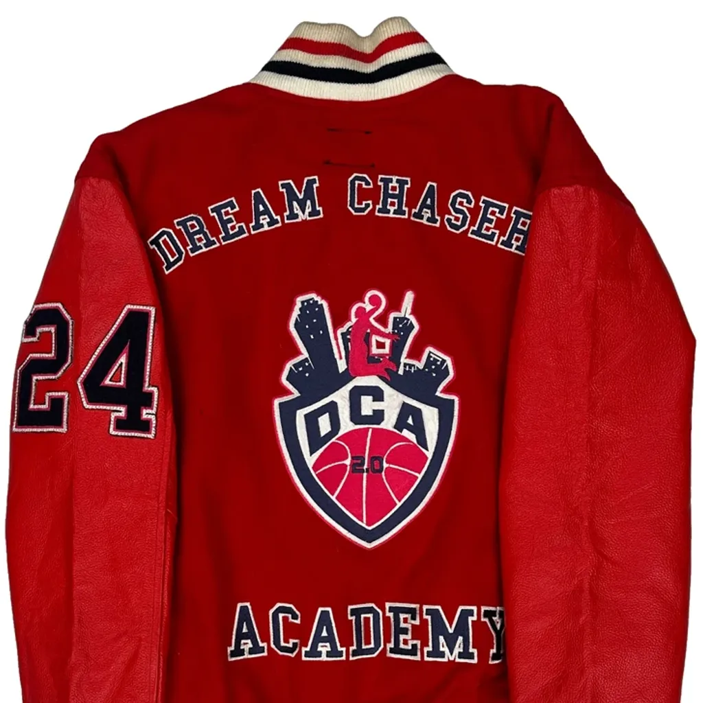 Dream Chaser Academy Dux Back College Varsity Jacket - Medium Red Cotton - Image 7