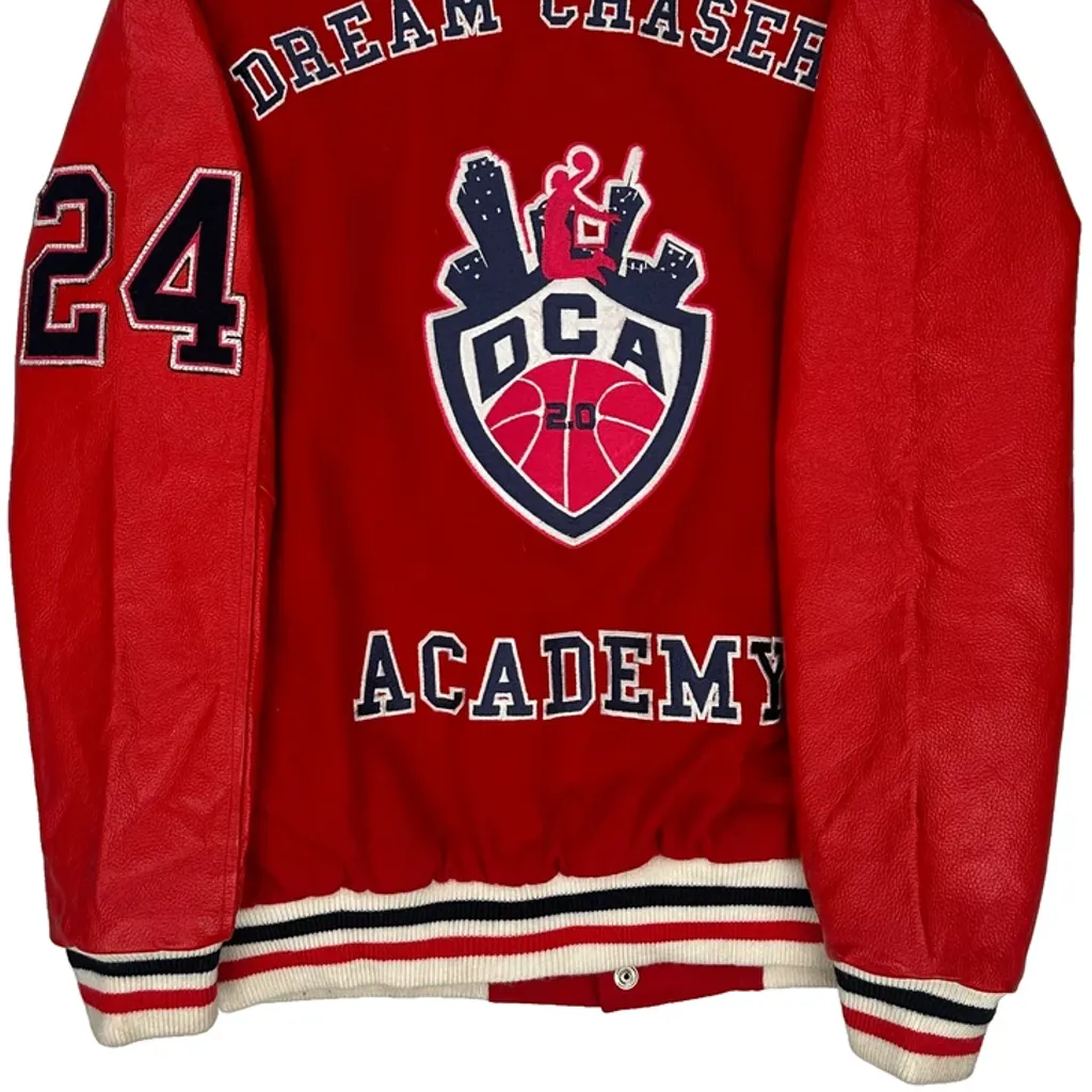 Dream Chaser Academy Dux Back College Varsity Jacket - Medium Red Cotton - Image 8