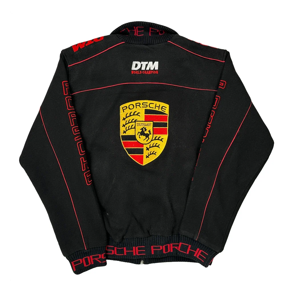 Dtm World Champion Porsche Graphic Track Jacket - Medium Black Cotton - Image 2