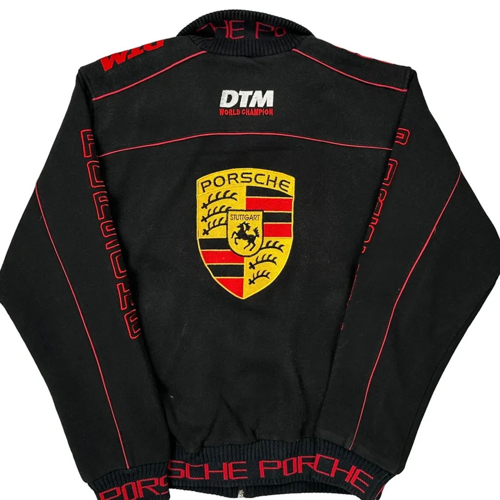 Dtm World Champion Porsche Graphic Track Jacket - Medium Black Cotton - Image 7