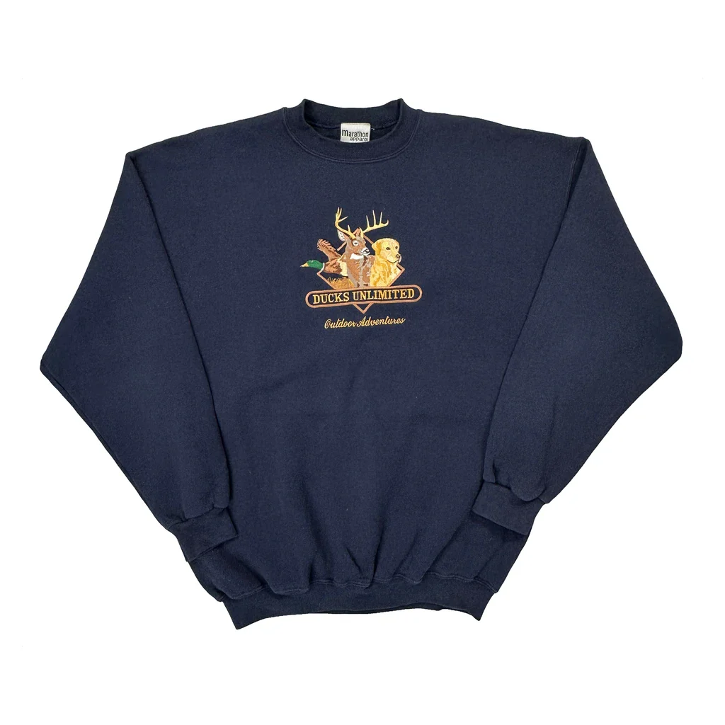 Ducks Unlimited Unbranded Graphic Sweatshirt - XL Navy Cotton