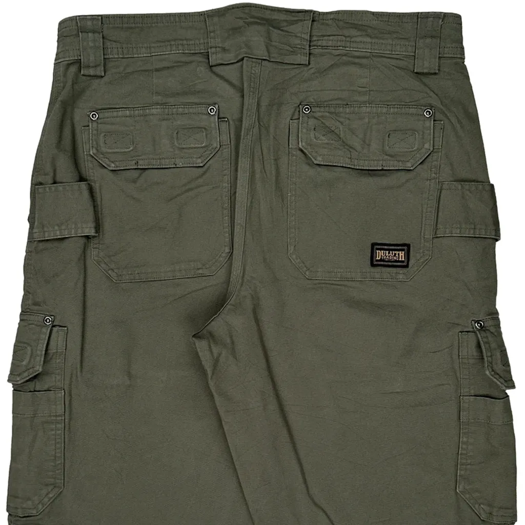 Duluth Cargo Shorts - 34W 13L Green Cotton - Image 8