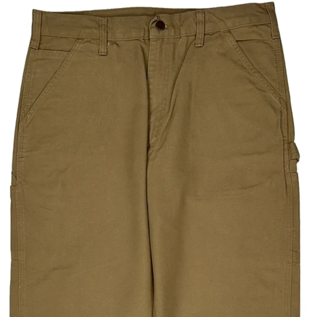 Dungaree Fit Carhartt Carpenter Trousers - 34W 35L Brown Cotton - Image 12