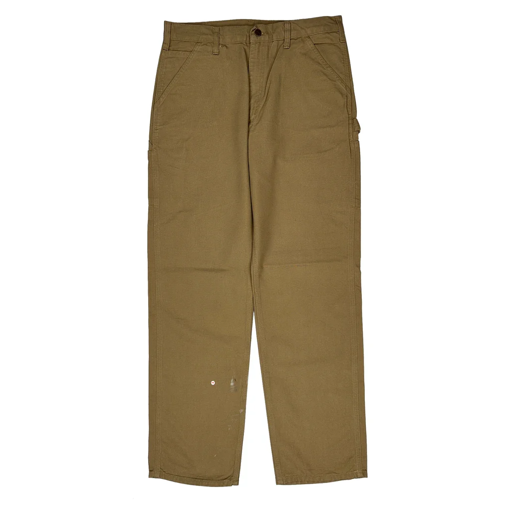 Dungaree Fit Carhartt Carpenter Trousers - 34W 35L Brown Cotton - Image 2