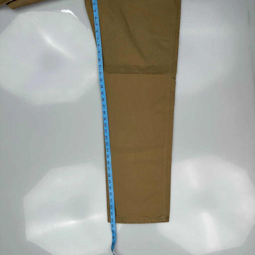 Dungaree Fit Carhartt Carpenter Trousers - 34W 35L Brown Cotton - Image 5