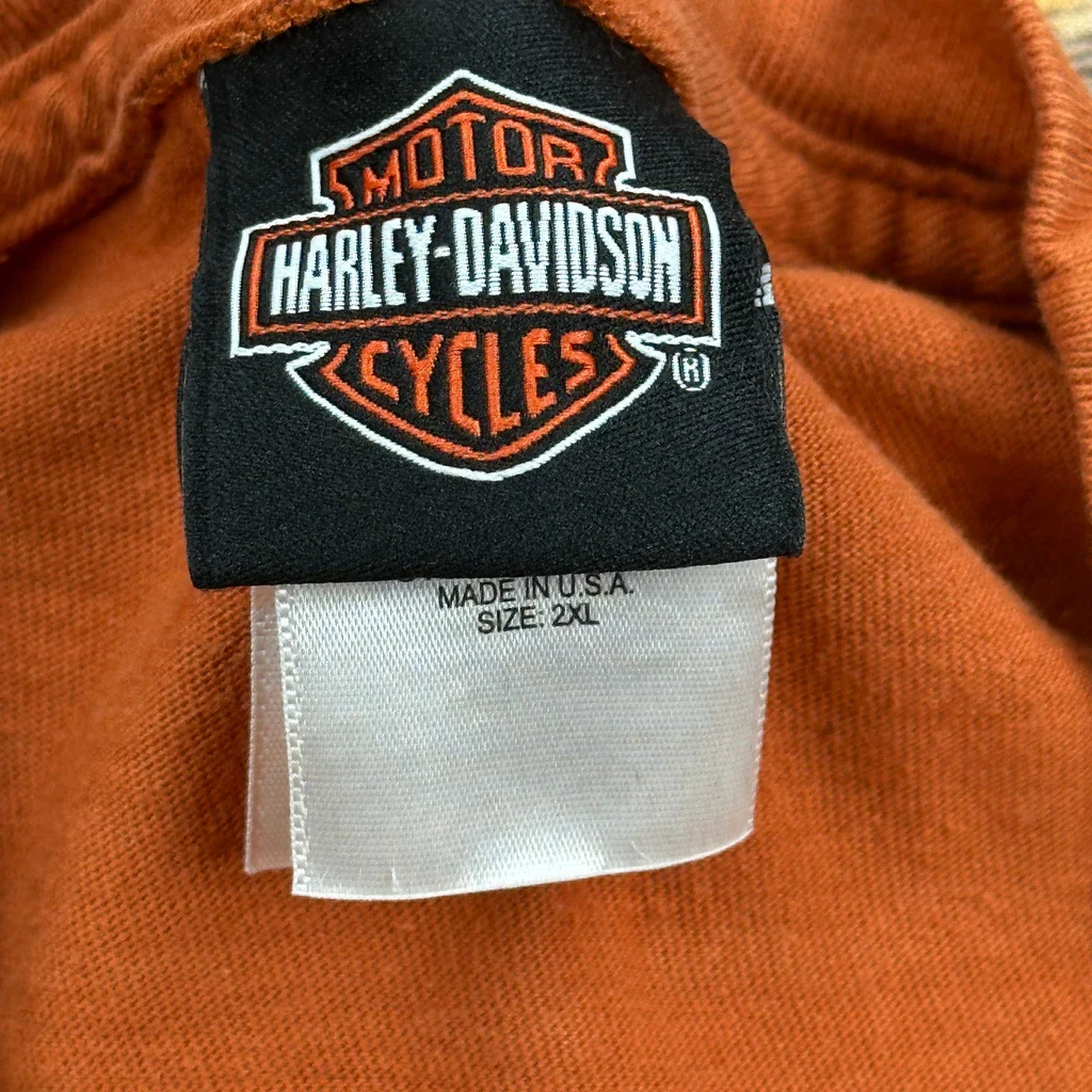 Durango, Co Harley Davidson Graphic T-Shirt - 2XL Orange Cotton - Image 3