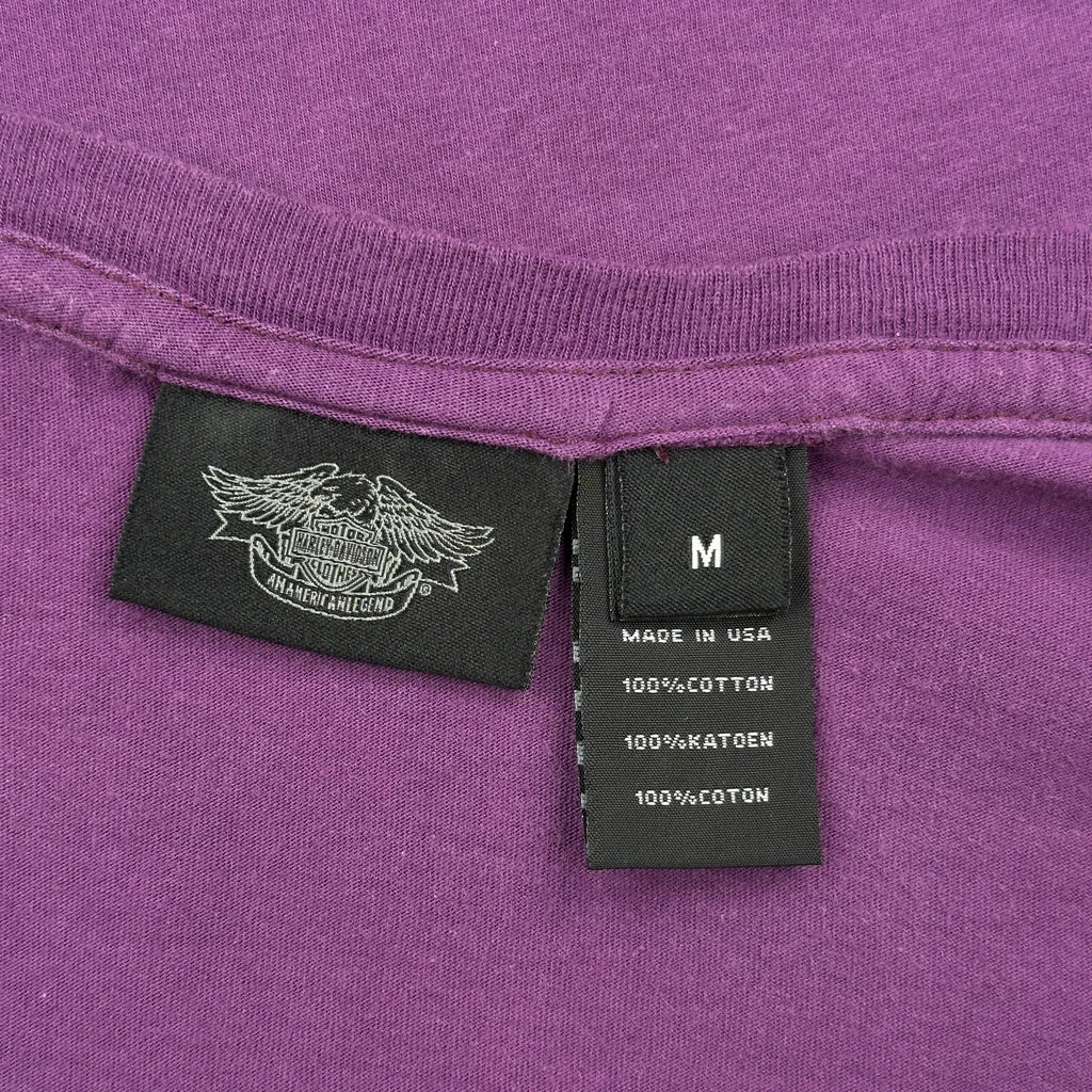 Eagle Design Harley Davidson Graphic T-Shirt - Medium Purple Cotton - Image 3
