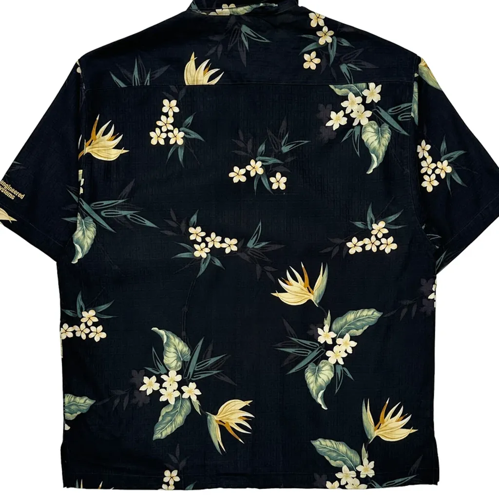 Eagle Dry Goods Co. Floral Hawaiian Shirt - Large Black Silk - Image 7