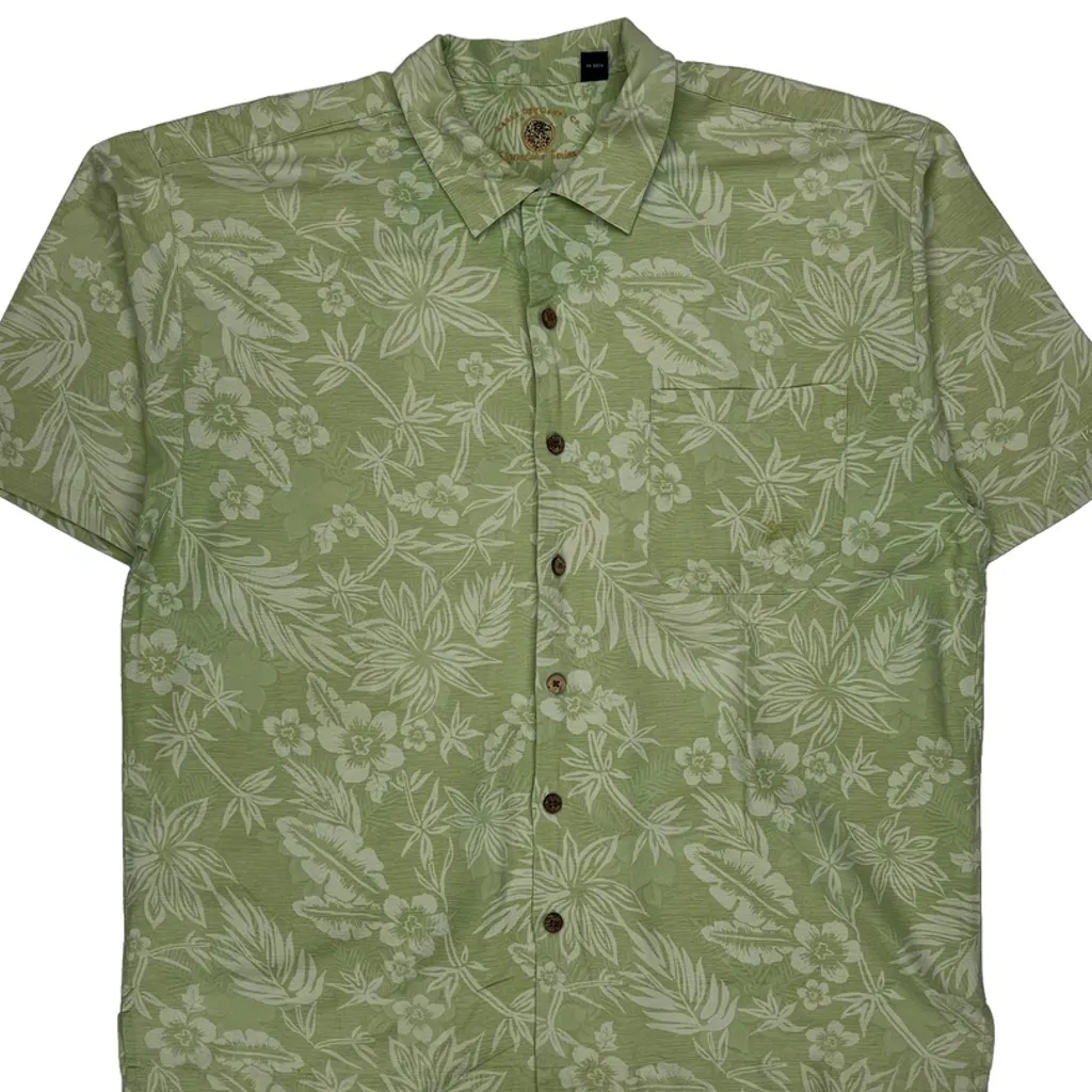 Eagle Dry Goods Co. Floral Hawaiian Shirt - XL Green Silk - Image 5