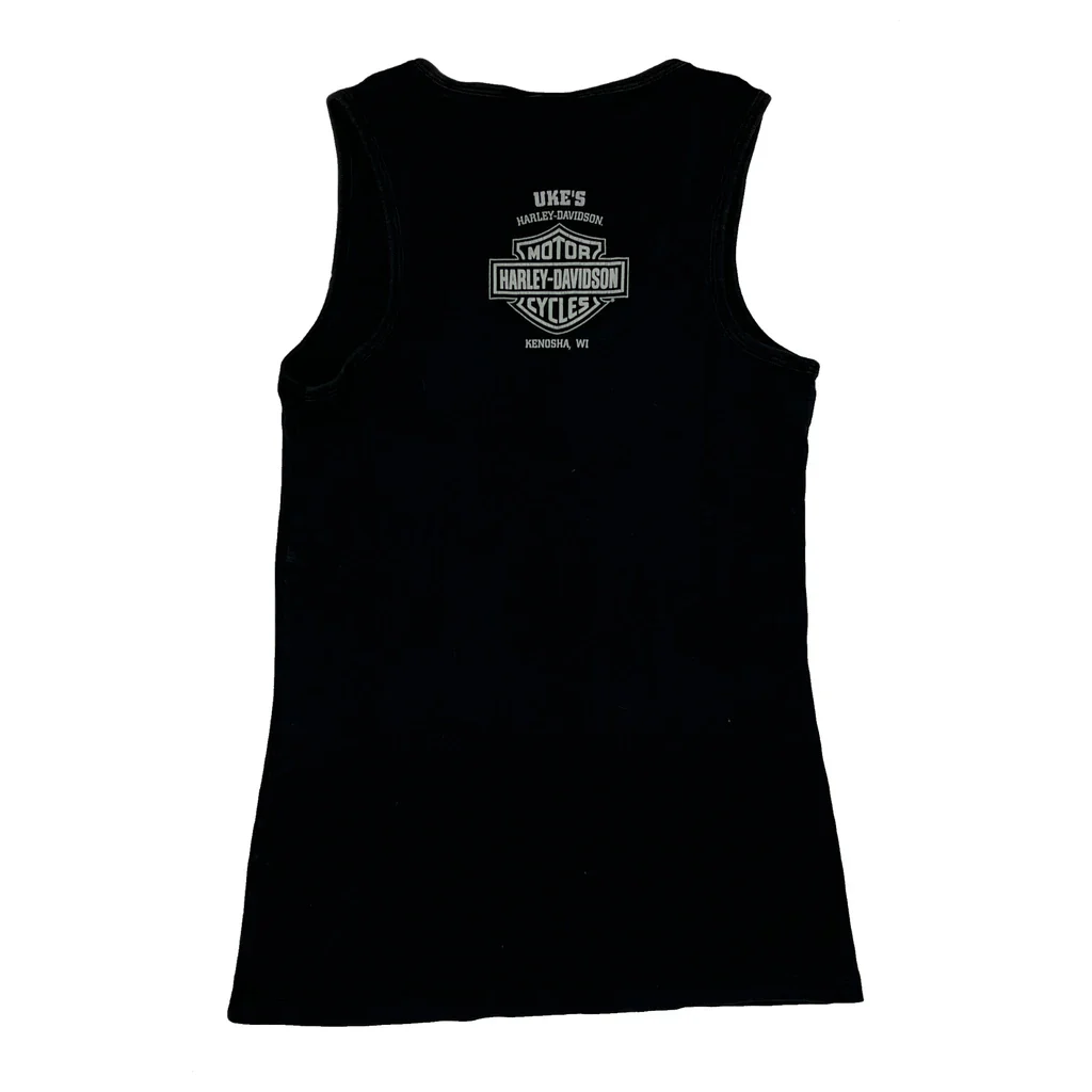 Eagle Graphic Harley Davidson Graphic Vest - Large Black Cotton - Image 2