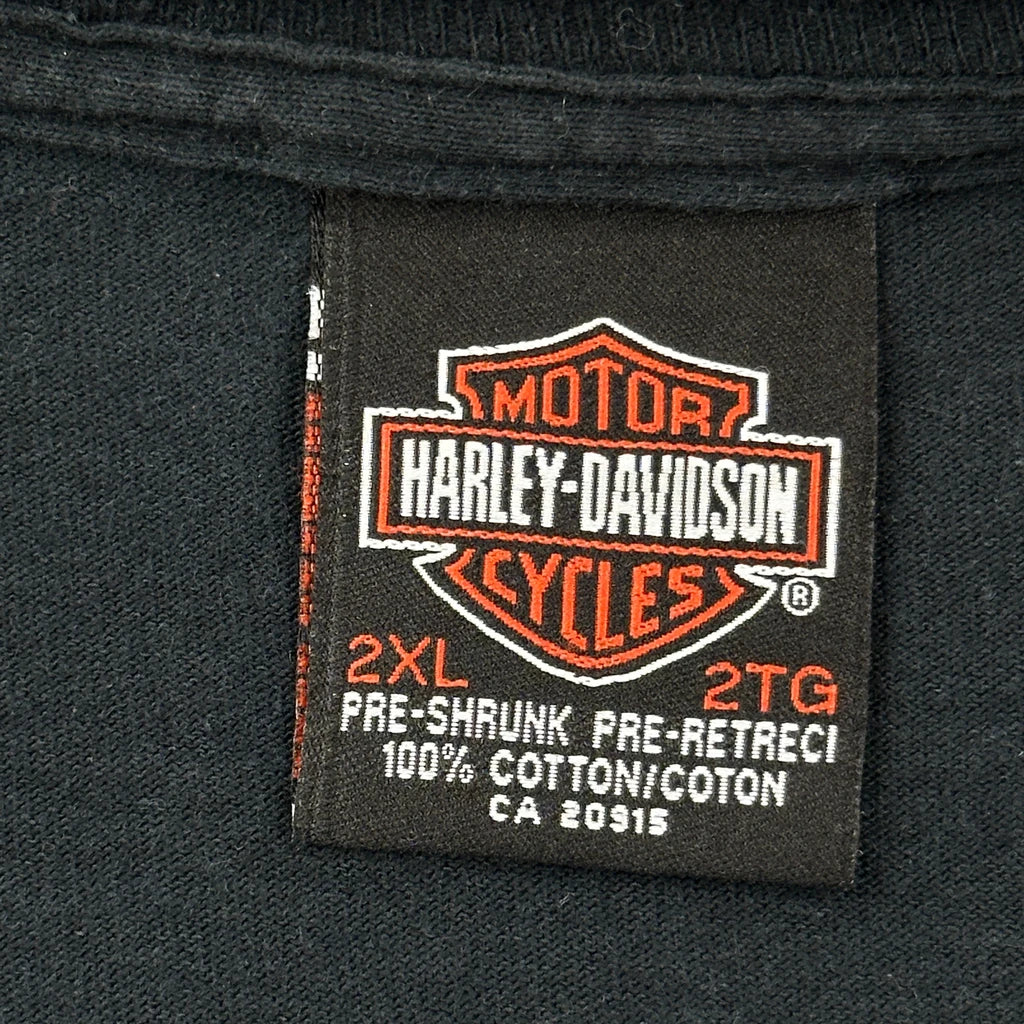 Eagle Harley Davidson Graphic Long Sleeve T-Shirt - 2XL Black Cotton - Image 3