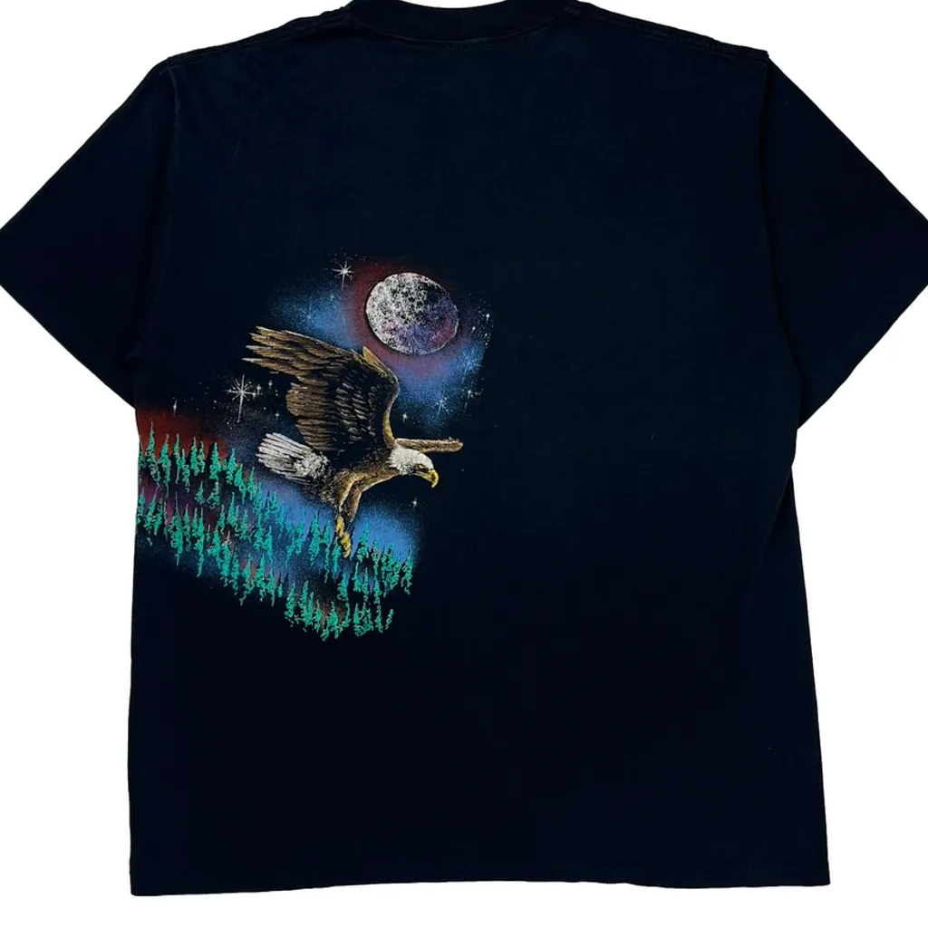 Eagle Print Hazelwoods Single Stitch T-Shirt - XL Black Cotton - Image 7