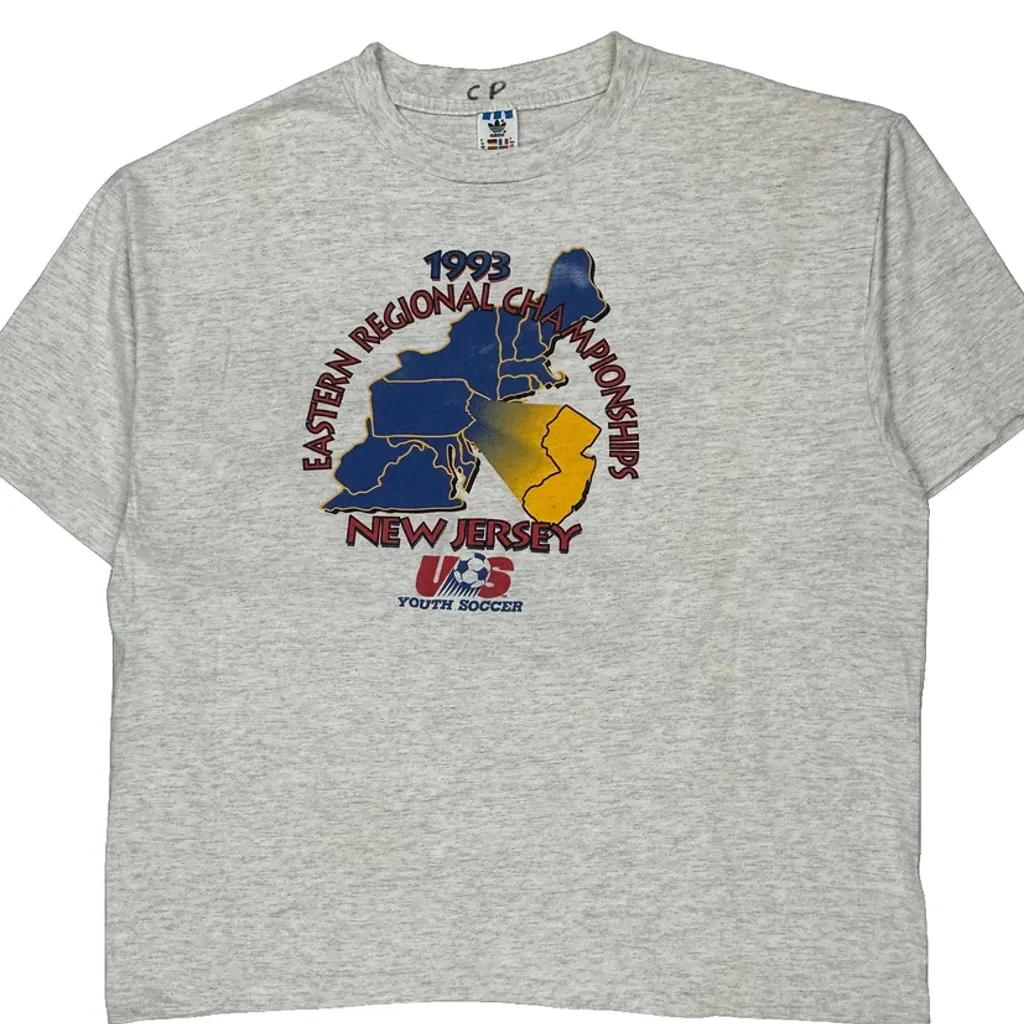 Eastern Regional Championships 1993 Adidas Single Stitch T-Shirt - XL Gray Cotton - Image 5