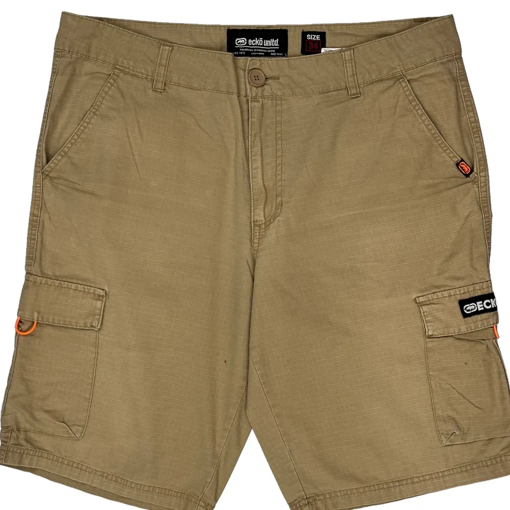 Ecko Unltd Cargo Shorts - 34W 11L Beige Cotton - Image 10